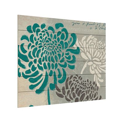 Trademark Fine Art Chrysanthemums I Wood Slat Wall Art