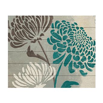 Trademark Fine Art Chrysanthemums II Wood Slat Wall Art