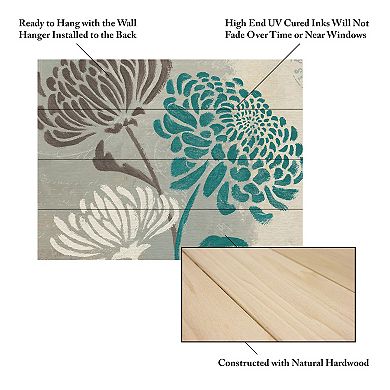 Trademark Fine Art Chrysanthemums II Wood Slat Wall Art