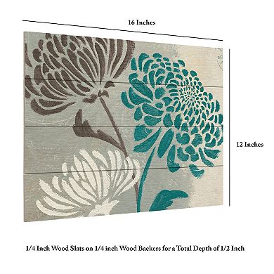 Trademark Fine Art Chrysanthemums II Wood Slat Wall Art