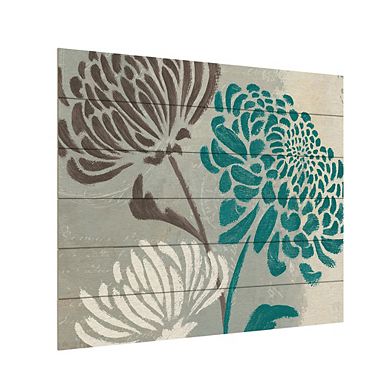 Trademark Fine Art Chrysanthemums II Wood Slat Wall Art