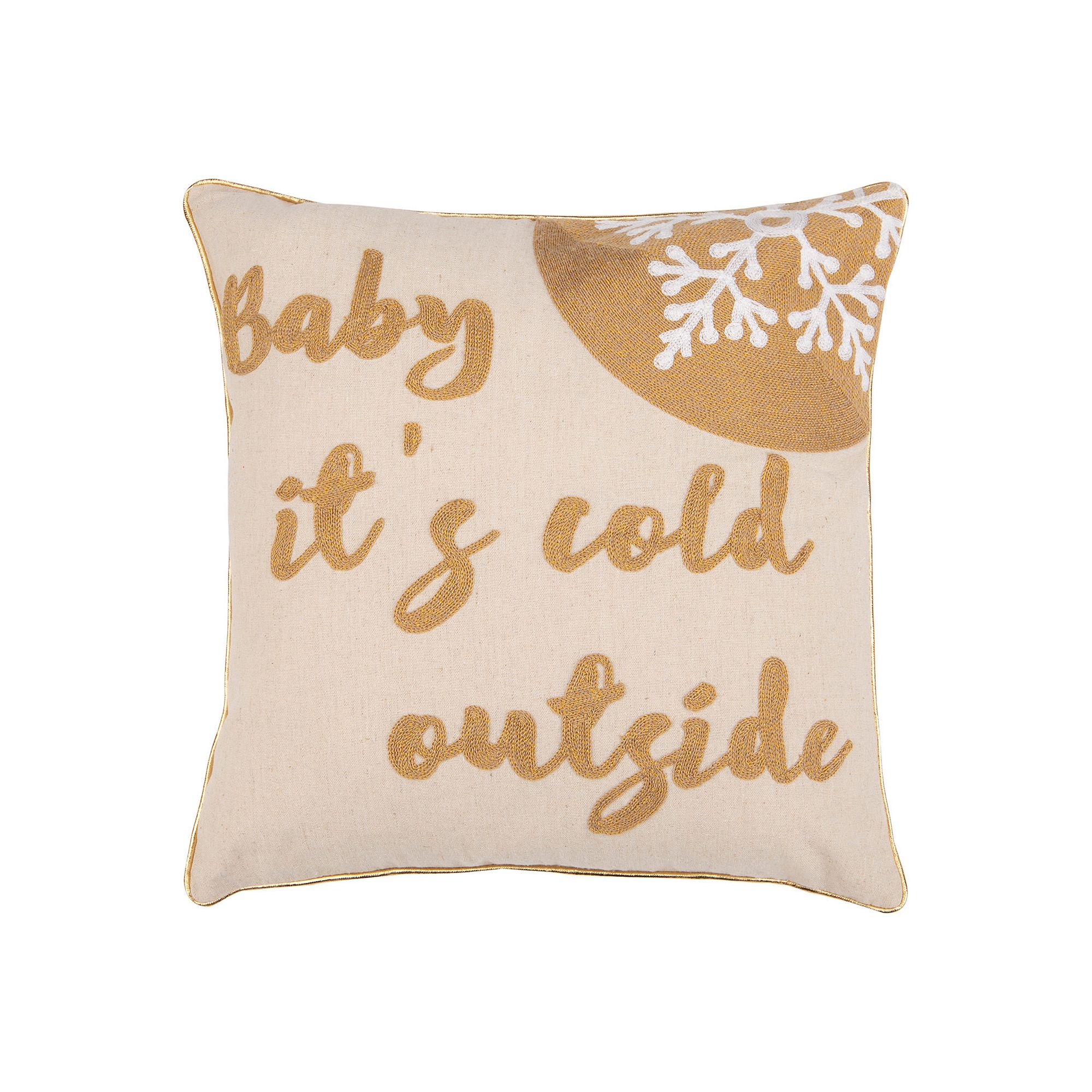 Safavieh Baby Its Cold Outside Pillow, Beige