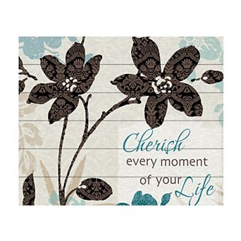 Trademark Fine Art Botanical Touch Quote I Wood Slat Wall Art