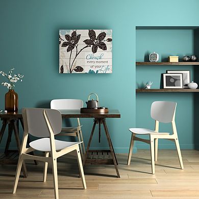 Trademark Fine Art Botanical Touch Quote I Wood Slat Wall Art