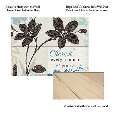 Trademark Fine Art Botanical Touch Quote I Wood Slat Wall Art