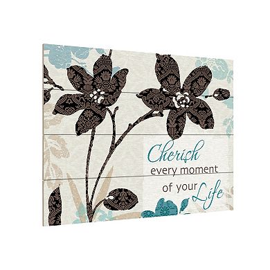 Trademark Fine Art Botanical Touch Quote I Wood Slat Wall Art