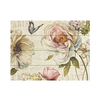 Trademark Fine Art Marche de Fleurs IV Wood Slat Art