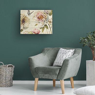 Trademark Fine Art Marche de Fleurs IV Wood Slat Art
