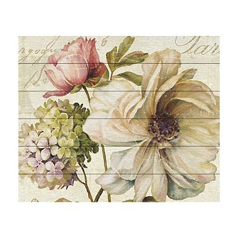 Trademark Fine Art Marche de Fleurs II Wood Slat Wall Art