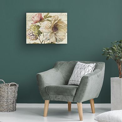 Trademark Fine Art Marche de Fleurs II Wood Slat Wall Art