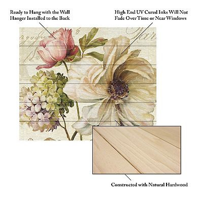 Trademark Fine Art Marche de Fleurs II Wood Slat Wall Art