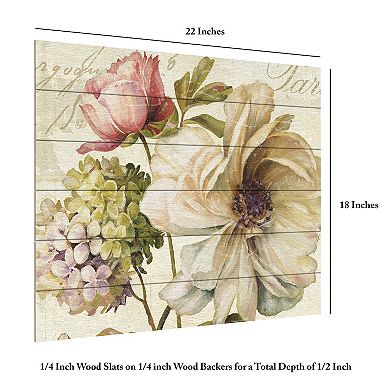 Trademark Fine Art Marche de Fleurs II Wood Slat Wall Art