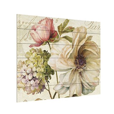 Trademark Fine Art Marche de Fleurs II Wood Slat Wall Art