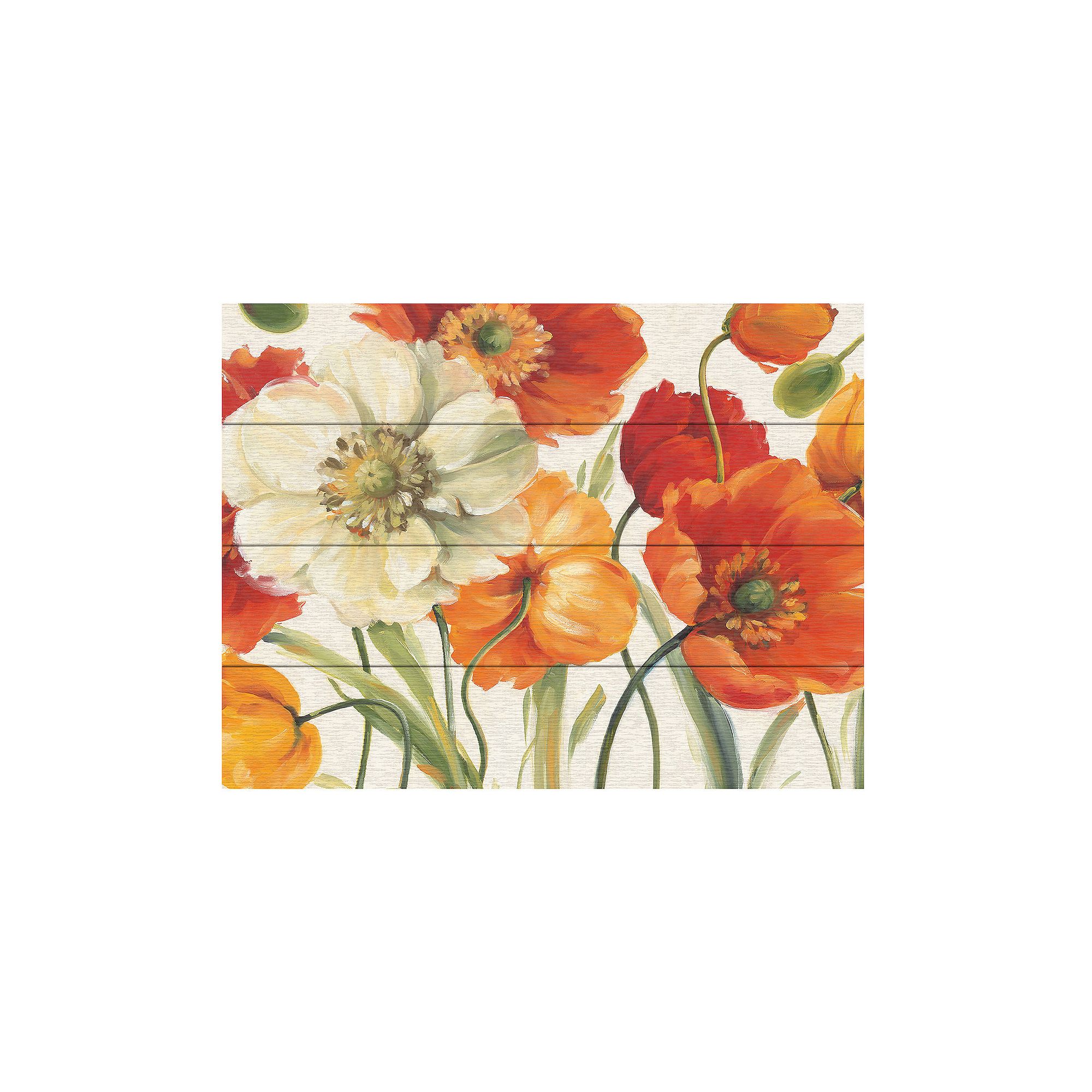 Trademark Fine Art Poppies Melody I Wood Slat Wall Art, Multi
