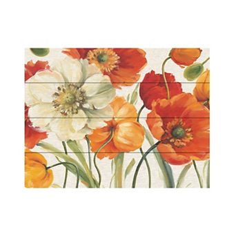 Trademark Fine Art Poppies Melody I Wood Slat Wall Art