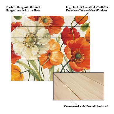 Trademark Fine Art Poppies Melody I Wood Slat Wall Art
