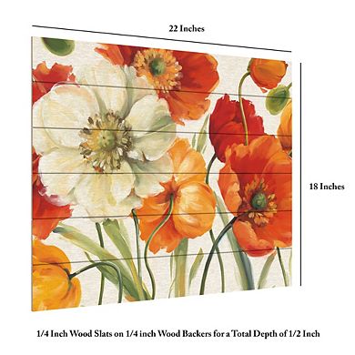 Trademark Fine Art Poppies Melody I Wood Slat Wall Art