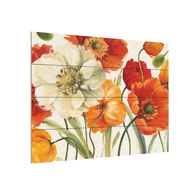 Trademark Fine Art Poppies Melody I Wood Slat Wall Art