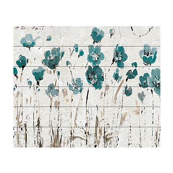 Trademark Fine Art Abstract Balance VI Blue Wood Slat Wall Art