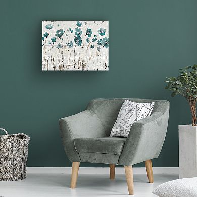 Trademark Fine Art Abstract Balance VI Blue Wood Slat Wall Art