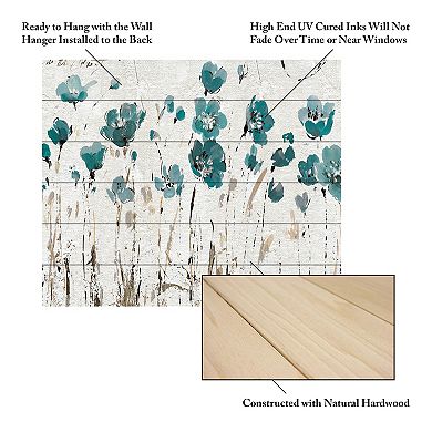 Trademark Fine Art Abstract Balance VI Blue Wood Slat Wall Art