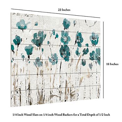 Trademark Fine Art Abstract Balance VI Blue Wood Slat Wall Art