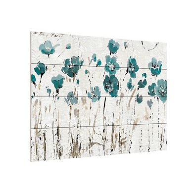 Trademark Fine Art Abstract Balance VI Blue Wood Slat Wall Art