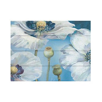 Trademark Fine Art Floral Blue Dance I Wood Slat Wall Art