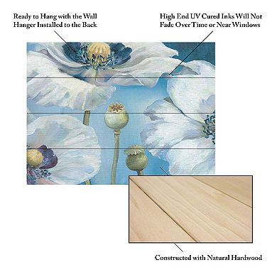 Trademark Fine Art Floral Blue Dance I Wood Slat Wall Art