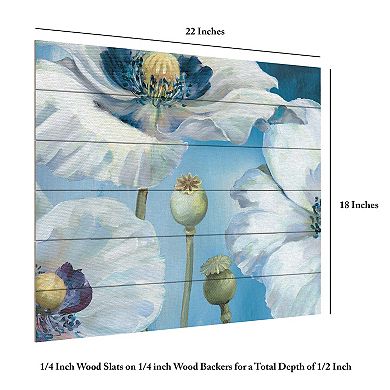 Trademark Fine Art Floral Blue Dance I Wood Slat Wall Art