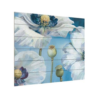 Trademark Fine Art Floral Blue Dance I Wood Slat Wall Art