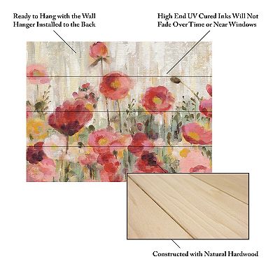 Trademark Fine Art 'Sprinkled Flowers Crop' Wood Slat Art