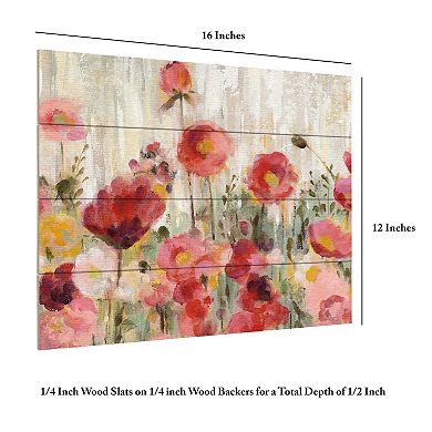 Trademark Fine Art 'Sprinkled Flowers Crop' Wood Slat Art
