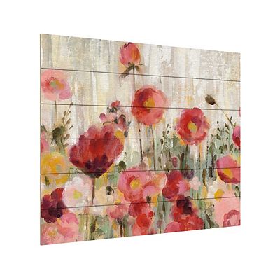 Trademark Fine Art 'Sprinkled Flowers Crop' Wood Slat Art