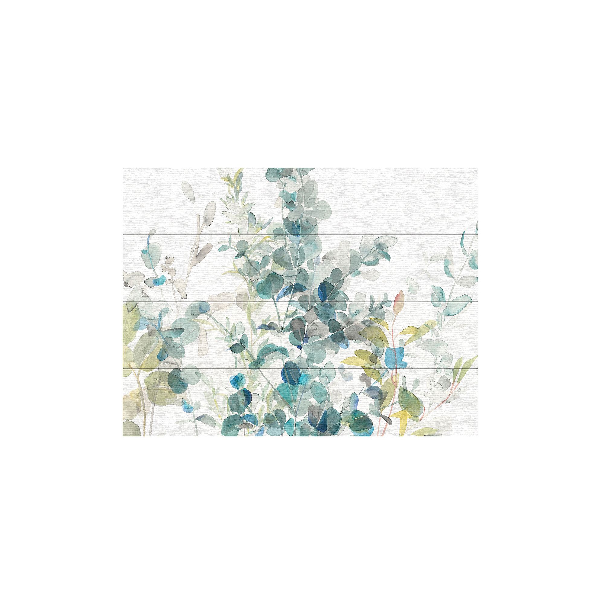 Trademark Fine Art Eucalyptus I White Crop Wood Slat Art, Multi