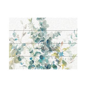 Trademark Fine Art 'Eucalyptus I White Crop' Wood Slat Art