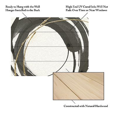 Trademark Fine Art Gilded Enso IV Wood Slat Wall Art