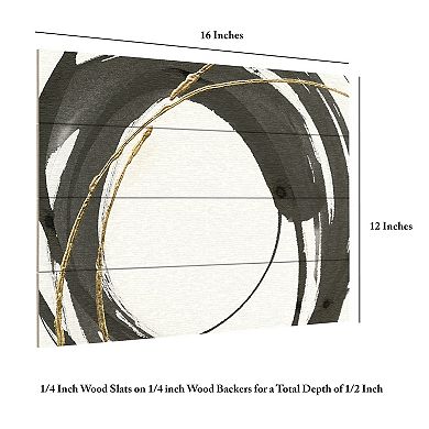 Trademark Fine Art Gilded Enso IV Wood Slat Wall Art