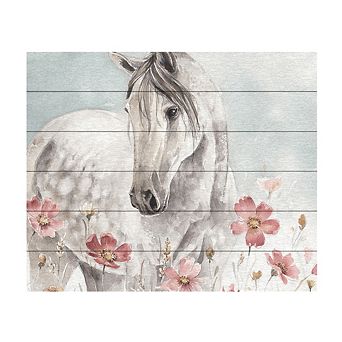 Trademark Fine Art Wild Horses I Wood Slat Wall Art