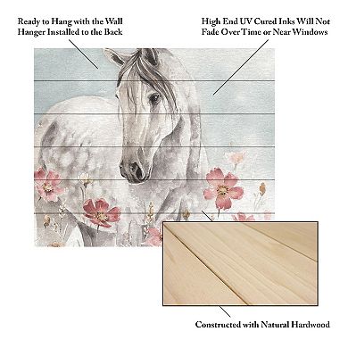 Trademark Fine Art Wild Horses I Wood Slat Wall Art