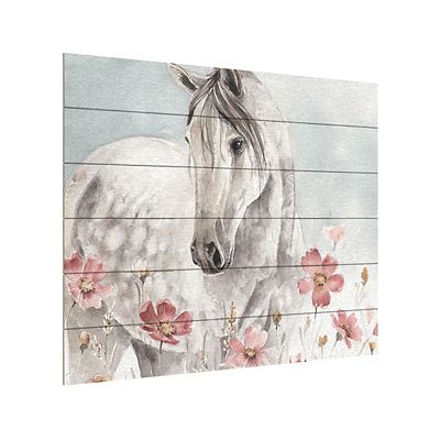 Trademark Fine Art Wild Horses I Wood Slat Wall Art