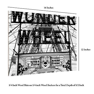 Trademark Fine Art 'Coney Island Wonder Wheel This Way' Wood Slat Art