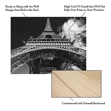 Trademark Fine Art 'Paris Eiffel Tower 1' Wood Slat Art