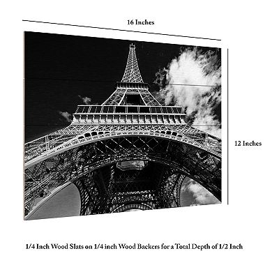 Trademark Fine Art 'Paris Eiffel Tower 1' Wood Slat Art