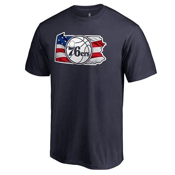 Men's Fanatics Branded Navy Philadelphia 76ers Banner State T-Shirt