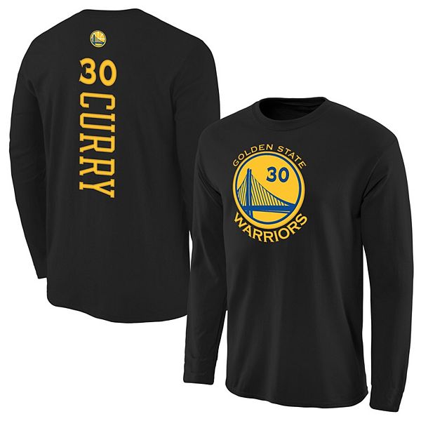 Men S Stephen Curry Black Golden State Warriors Backer Long Sleeve T Shirt