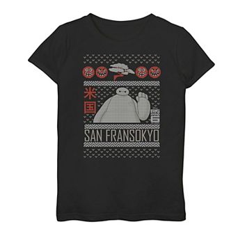 Girls 7-16 Disney's Big Hero 6 Baymax Wave San Fransokyo Ugly Christmas Sweater Tee