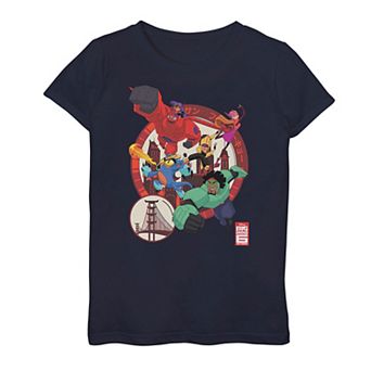 Girls 7-16 Disney's Big Hero 6 TV Series Leaping Team Circle Tee
