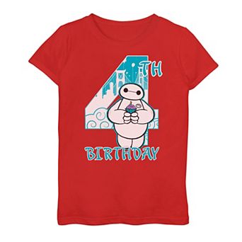 Girls 7-16 Disney's Big Hero 6 Baymax 4th Birthday Cupcake Portrait Tee