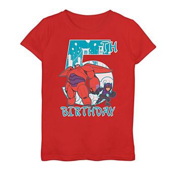 Girls 7-16 Disney's Big Hero 6 Baymax Hiro 5th Birthday Tee